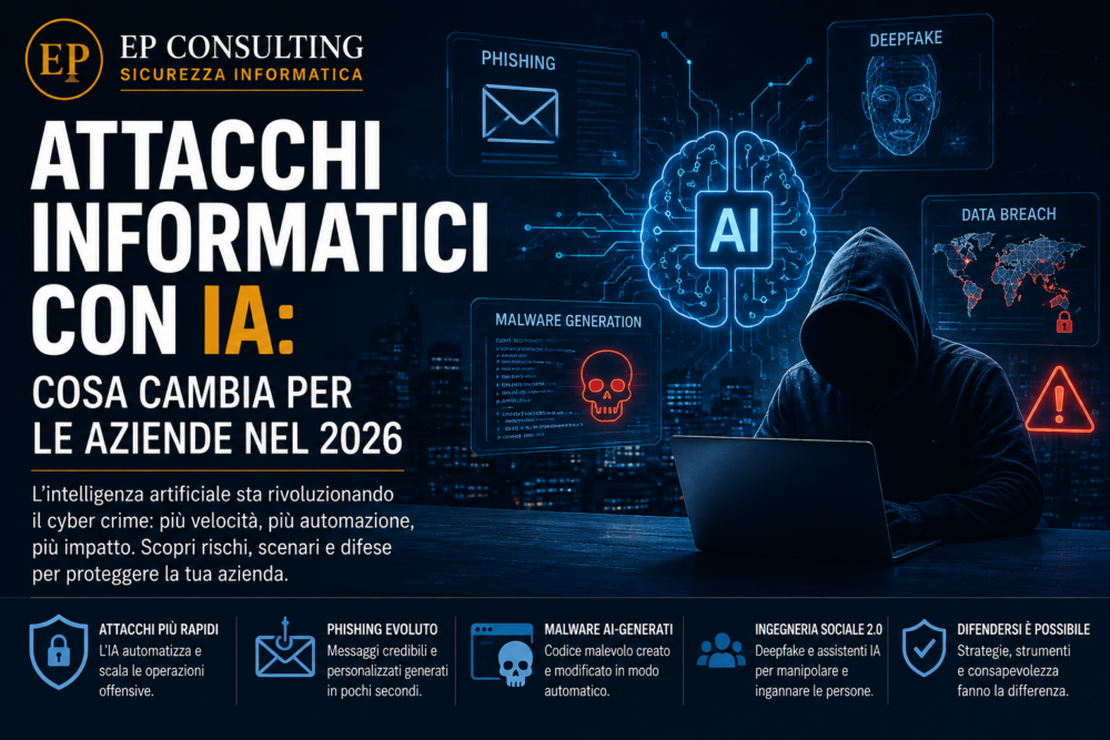 Attacchi informatici con IA: cosa cambia per le aziende nel 2026 - EP Consulting