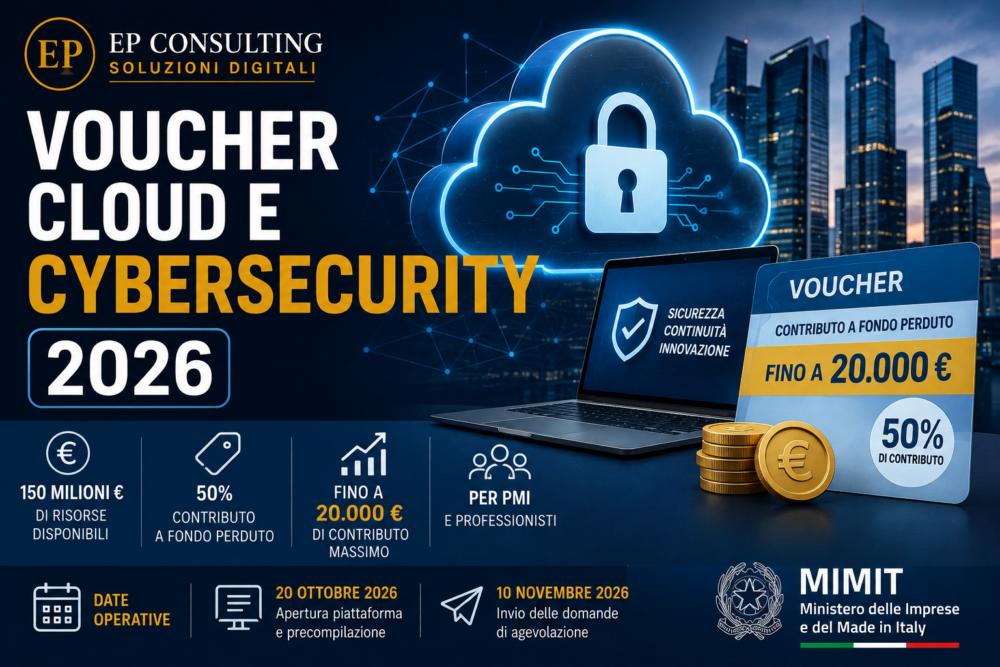 Voucher Cloud e Cybersecurity 2026 fino a 20.000 euro per PMI e professionisti - EP Consulting