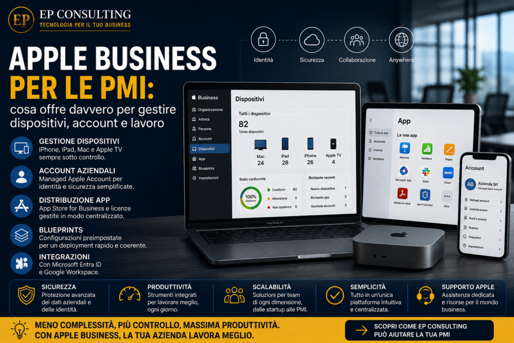 Apple Business per le PMI: gestione dispositivi, account e lavoro – EP Consulting