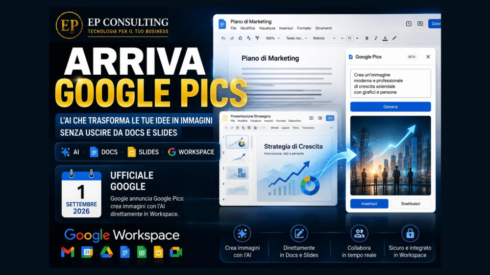 Google Pics in Workspace per creare immagini AI direttamente da Docs e Slides