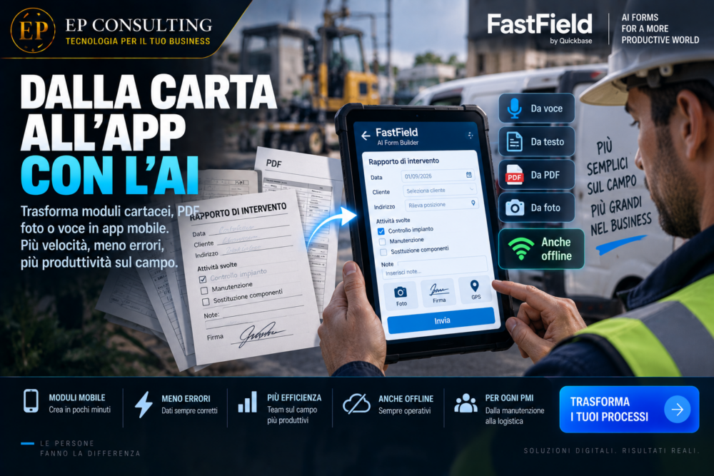FastField AI Form Builder: dalla carta all'app con l'intelligenza artificiale per le PMI