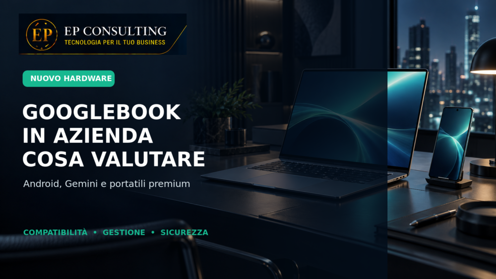 Googlebook e smartphone Android in un ambiente aziendale