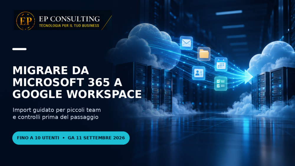 Migrazione controllata di email, file, calendari, contatti e attività da Microsoft 365 a Google Workspace
