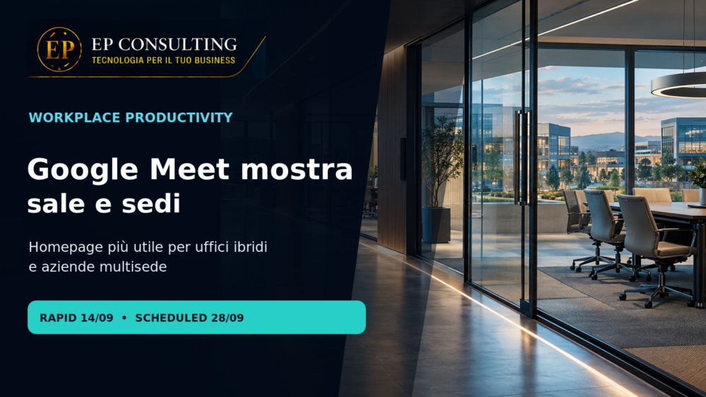 Google Meet mostra sale riunioni e sedi nella homepage